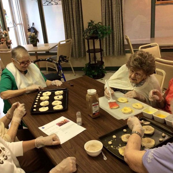 seniors making cookies
